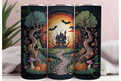 Whimsical Halloween 20oz Tumbler Wrap Sublimation PixelChick 