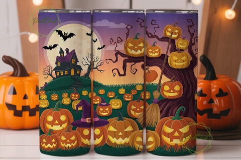 Whimsical Halloween 20oz Tumbler Wrap Sublimation PixelChick 