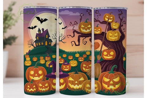 Whimsical Halloween 20oz Tumbler Wrap Sublimation PixelChick 