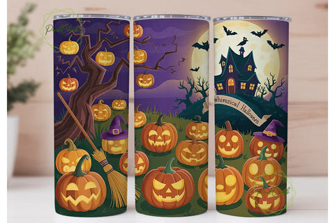 Whimsical Halloween 20oz Tumbler Wrap Sublimation PixelChick 