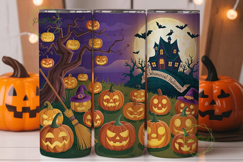 Whimsical Halloween 20oz Tumbler Wrap Sublimation PixelChick 