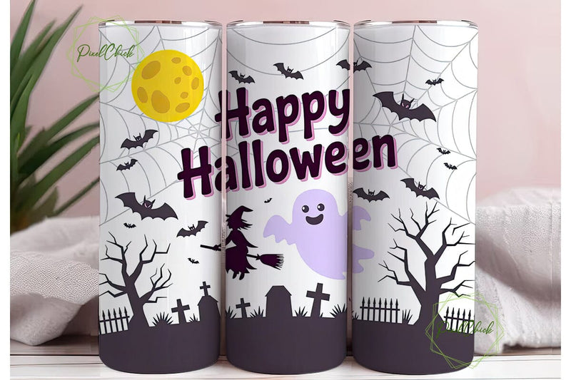 Whimsical Halloween 20oz Tumbler Wrap Sublimation PixelChick 