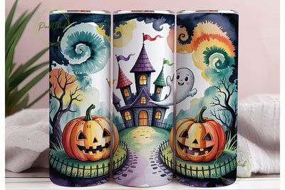 Whimsical Halloween Castle 20oz Tumbler Sublimation PixelChick 