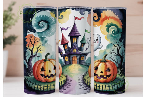 Whimsical Halloween Castle 20oz Tumbler Sublimation PixelChick 