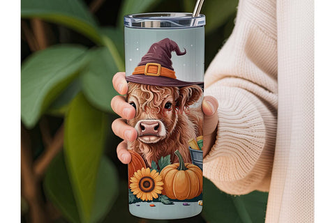 Whimsical Halloween Cow 20oz Tumbler Sublimation DesignSVG 
