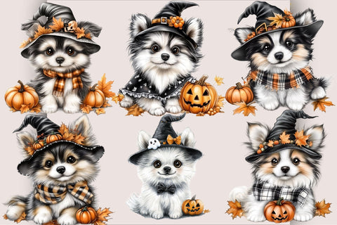 Whimsical Halloween Dog PNG Clipart Sublimation SVGArt 