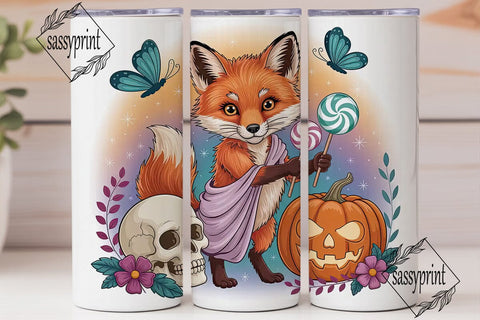 Whimsical Halloween Fox 20oz Tumbler Sublimation sassyprint 