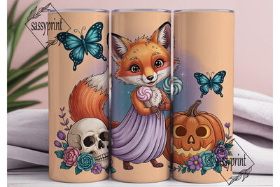 Whimsical Halloween Fox 20oz Tumbler Sublimation sassyprint 