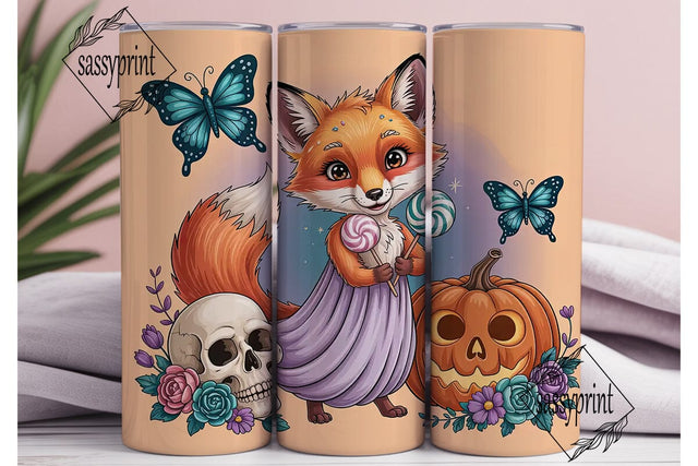 Whimsical Halloween Fox 20oz Tumbler Sublimation sassyprint 