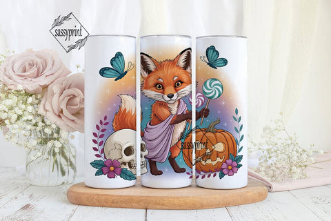 Whimsical Halloween Fox 20oz Tumbler Sublimation sassyprint 