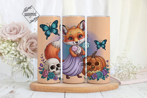 Whimsical Halloween Fox 20oz Tumbler Sublimation sassyprint 