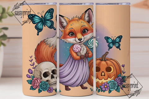 Whimsical Halloween Fox 20oz Tumbler Sublimation sassyprint 