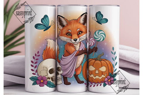 Whimsical Halloween Fox 20oz Tumbler Sublimation sassyprint 