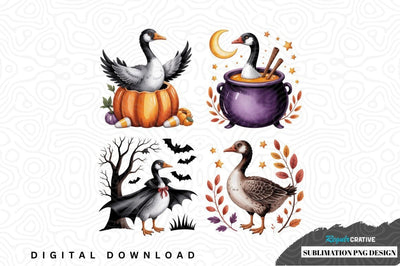 Whimsical halloween geese png design Sublimation Regulrcrative 