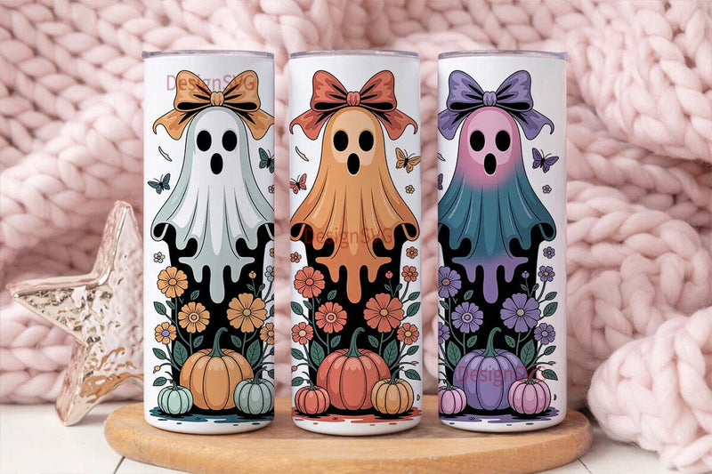 Whimsical Halloween Ghosts 20oz Tumbler Sublimation DesignSVG 