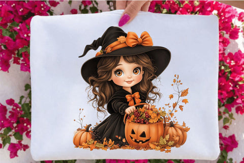 Whimsical Halloween Girl Clipart Bundle Sublimation SVGArt 