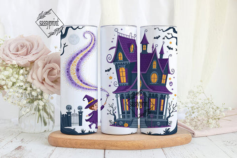 Whimsical Halloween House 20oz Tumbler Sublimation sassyprint 