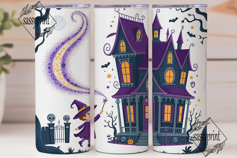 Whimsical Halloween House 20oz Tumbler Sublimation sassyprint 