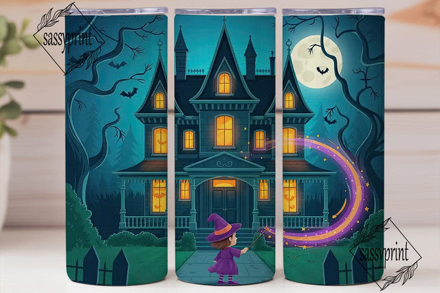 Whimsical Halloween House 20oz Tumbler Sublimation sassyprint 