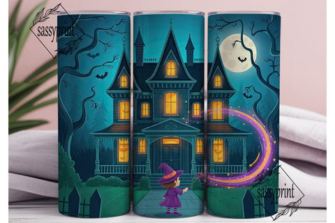 Whimsical Halloween House 20oz Tumbler Sublimation sassyprint 