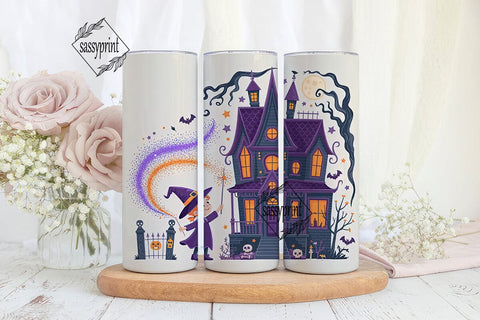 Whimsical Halloween House 20oz Tumbler Sublimation sassyprint 