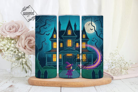 Whimsical Halloween House 20oz Tumbler Sublimation sassyprint 