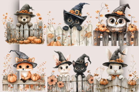 Whimsical Halloween Peeking Clipart PNG Sublimation SVGArt 