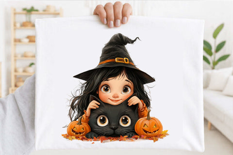 Whimsical Halloween Peeking Clipart Sublimation SVGArt 
