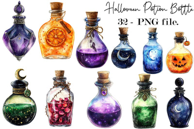 Whimsical Halloween Potion Bottle PNG Sublimation SVGArt 