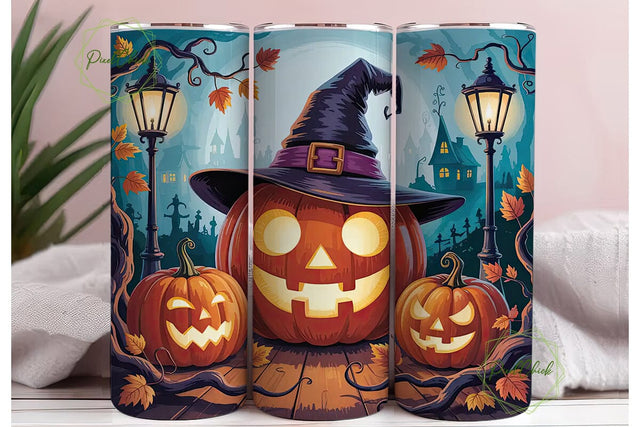 Whimsical Halloween Pumpkin 20oz Tumbler Sublimation PixelChick 