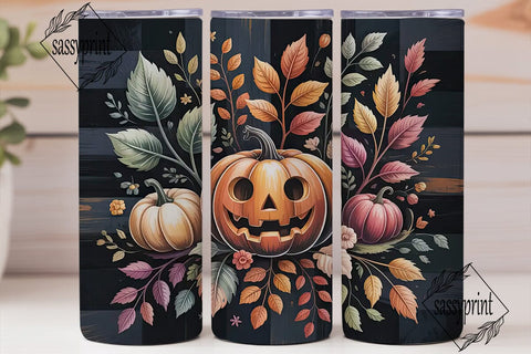 Whimsical Halloween Pumpkin 20oz Tumbler Sublimation sassyprint 