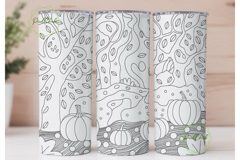 Whimsical Halloween Pumpkins Tumbler Sublimation PixelChick 