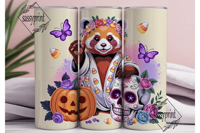Whimsical Halloween Red Panda Tumbler Sublimation sassyprint 