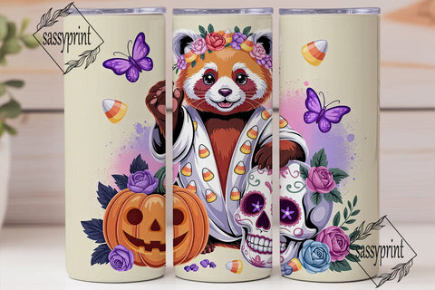 Whimsical Halloween Red Panda Tumbler Sublimation sassyprint 