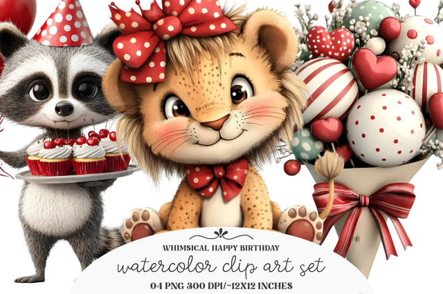 Whimsical Happy Birthday Clipart Sublimation designmaster24 