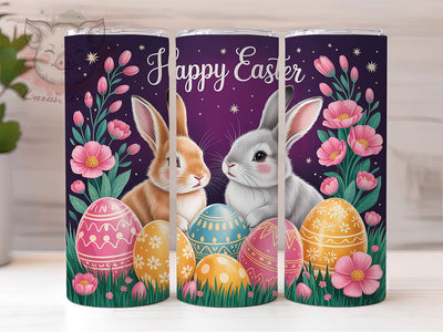Whimsical Happy Easter Bunny Tumbler, Happy Easter Tumbler, Easter Egg Wrap, Whimsical Bunny Wrap, Spring Holiday Wrap, Sublimation Design, Trendy Gift Idea Sublimation Lara' s Designs 