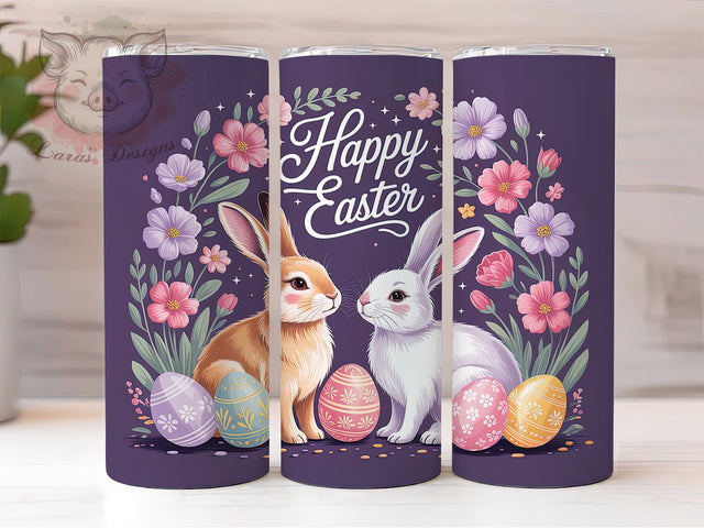 Whimsical Happy Easter Bunny Tumbler, Happy Easter Tumbler, Easter Egg Wrap, Whimsical Bunny Wrap, Spring Holiday Wrap, Sublimation Design, Trendy Gift Idea Sublimation Lara' s Designs 