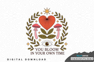 Whimsical heart and mushroom sublimation png design Sublimation Regulrcrative 