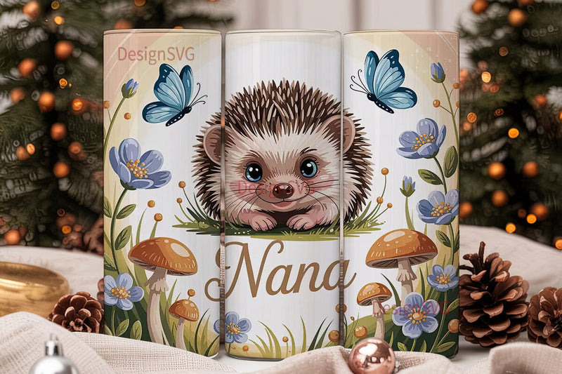 Whimsical Hedgehog 20oz Tumbler Wrap Sublimation DesignSVG 