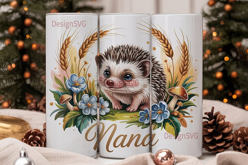 Whimsical Hedgehog 20oz Tumbler Wrap Sublimation DesignSVG 
