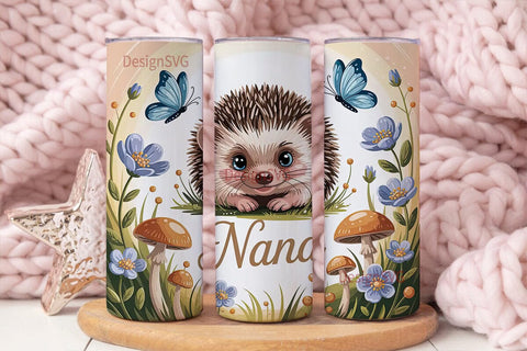 Whimsical Hedgehog 20oz Tumbler Wrap Sublimation DesignSVG 