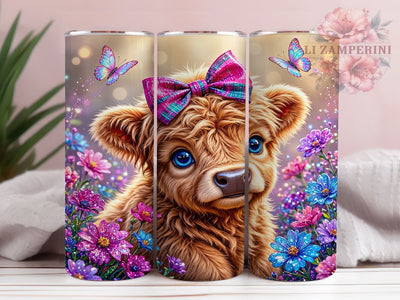 Whimsical Highland Cow 20oz Tumbler, Highland Cow, Whimsical Design, Farmhouse Style, Rustic Charm, Animal Motif, 20oz Wrap, Sublimation Tumbler Sublimation Li Zamperini 
