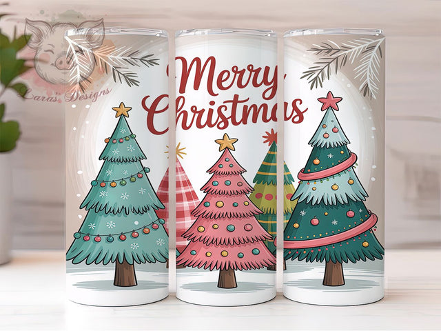 Whimsical Holiday Tree Christmas Tumbler, Merry Christmas Sublimation Design, Festive Holiday Tree Art, 20oz Christmas Tumbler, Cozy Holiday Mug, Rustic Whimsical Cup, Seasonal Christmas Wrap Sublimation Lara' s Designs 
