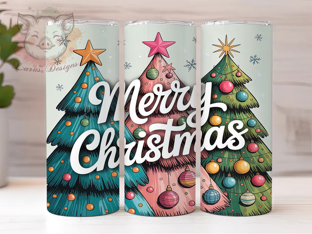 Whimsical Holiday Tree Christmas Tumbler, Merry Christmas Sublimation Design, Festive Holiday Tree Art, 20oz Christmas Tumbler, Cozy Holiday Mug, Rustic Whimsical Cup, Seasonal Christmas Wrap Sublimation Lara' s Designs 
