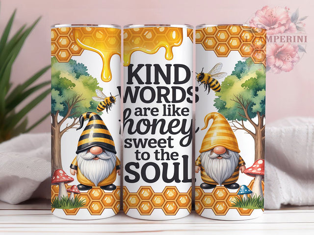 Whimsical Honey Bee Gnome Tumbler, Honey Quote Gift, Garden Gnome Design, Sweet Saying Tumbler, Bee Keeper Present, Inspirational Bee Gift, Gnome Lover Design Sublimation Li Zamperini 