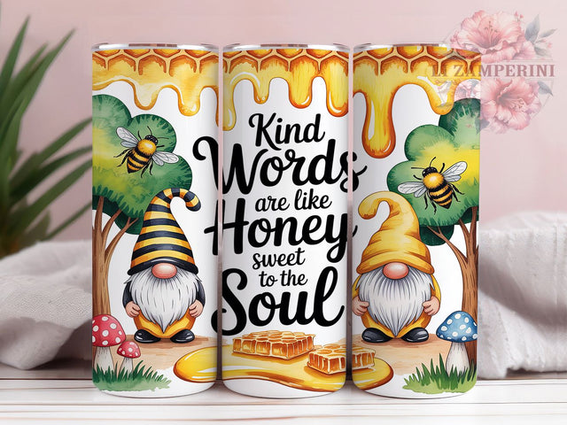 Whimsical Honey Bee Gnome Tumbler, Honey Quote Gift, Garden Gnome Design, Sweet Saying Tumbler, Bee Keeper Present, Inspirational Bee Gift, Gnome Lover Design Sublimation Li Zamperini 