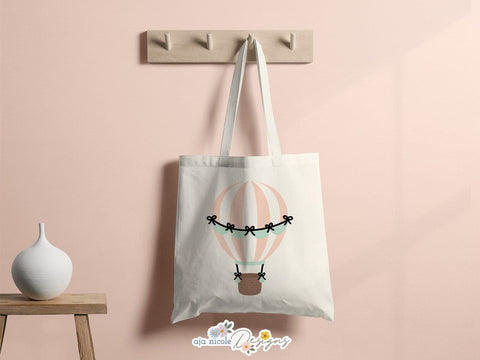 Whimsical Hot Air Balloon SVG – Cute Pastel Cut File for DIY Crafts SVG Aja Nicole Designs 