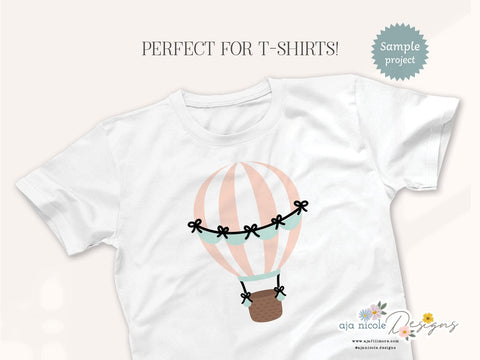 Whimsical Hot Air Balloon SVG – Cute Pastel Cut File for DIY Crafts SVG Aja Nicole Designs 
