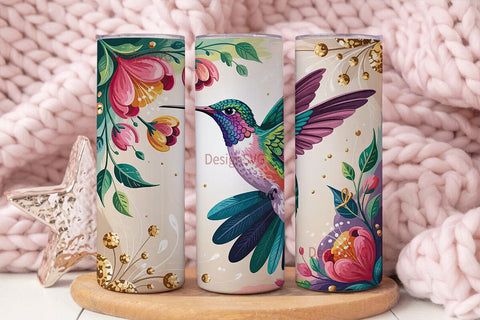 Whimsical Hummingbird 20oz Tumbler Wrap Sublimation DesignSVG 
