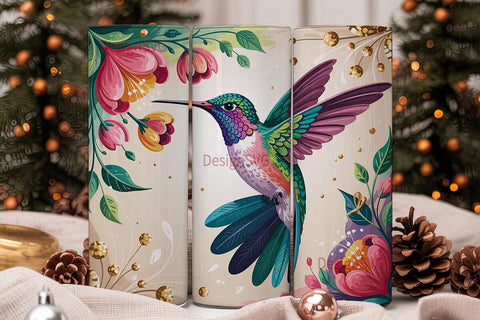 Whimsical Hummingbird 20oz Tumbler Wrap Sublimation DesignSVG 